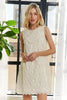 Applique Round Neck Sleeveless Shift Dress For Summer – Classy, Sophisticated, Fashionable, Flattering, Stylish, Timeless Elegance by Stevvex