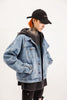 High quality heavy two-sided wash water to do old lining batik INS couple models BF wind warm denim jacket