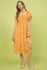 New Summer Flower Print Flutter Sleeve Smocked Midi Dress For Women – Fluttering, Trendy, Romantic and Feminine Style by Stevvex