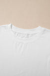 Hollow Out Embroidered Short Sleeve Round Neck Top