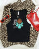 turquoise Harley cropped tank by Madness & Mayhem LLC
