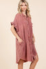 Mineral Wash Cotton Gauze Mini Shirt Dress For Women – Effortlessly Chic and Tredny Dress with Ruffle Sleeve Details by Stevvex