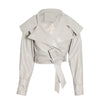 Fashion Motorcycle Pu Leather Coat For Women