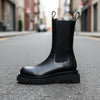 Women’s British-Style Mid-Calf Thick-Soled Leather Boots by FitiqueFit