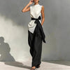 Women's Lace-Up Sleeveless Top & Wide-Leg Pants Set by FitiqueFit