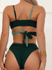 Royal Sunset Colorblock Bikini Set for Summer – Sleek V-Neck Two-Piece Swimsuit with Tie Back High Cut Bottoms & Ultra-Stretch Spaghetti Straps – Women's Swimwear for Koningsdag Beach Days & Summer Celebrations by Stevvex