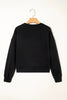 Black CLASSY UNTIL KICKOFF Plush Letter Patched Loose Sweatshirt by Wild and Free Boutique