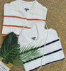 Women’s Knit Button Cardigan with Striped Short Sleeves by FitiqueFit