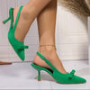 Women's Stiletto Heel Bow Ankle Strap Pumps by FitiqueFit