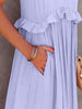 Romantic Ruffled Sleeveless Tiered Maxi Dress with Pockets Elegant & Chic Statement Beautiful Design Dress by Stevvex