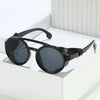 Retro Round Leather Frame Sunglasses – Vintage Fashion Eyewear by FitiqueFit