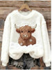 Sweet Crew-neck Top With A Snowman Design by My Store