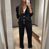 Casual Knit Cardigan With Pocket & Drawstring Lounge Pants by FitiqueFit