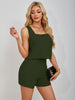 Square Neck Wide Strap Tank and Shorts Set