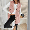 Wool-Like Sleeveless Vest with Lapel by FitiqueFit
