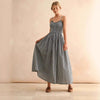 Women's Retro Plaid Sleeveless A-Line Maxi Dress – Fitted Waist Pleated Sundress by FitiqueFit