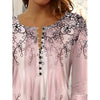 Women’s V-Neck 3/4 Sleeve Button-Front Tunic Blouse by FitiqueFit