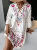 Exquisite Summer Feminine Lace Detail Printed Dress Chic Midi Lightweight Dress by Stevvex