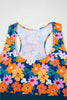 Green Floral Print Racerback High Waist Bikini Swimwear by Wild and Free Boutique