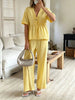 Women's V-Neck Loose Short-Sleeve Top & Wide-Leg Pants Set by FitiqueFit