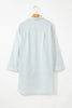 White Stripe Collared V Neck Chest Pocket Long Sleeve Beach Cover up by Wild and Free Boutique