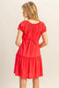 New Summer Ruched Frill Tiered Short Sleeve Mini Dress For Women – Playful, Sexy and Flirty Ruffled Mini Dress with Textured Ruched Detail by Stevvex