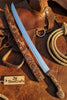 Handmade Shashka Sword 24” – Caucasian Saber Style Curved Blade with Engraved Scabbard by JW SteelCrafts