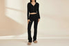 Women’s Knitted Hooded Two-Piece Set – Cardigan & High-Waisted Pants Suit by FitiqueFit