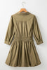 Elegant Green Sleeve Mini Dress Timeless Smocked Design Vintage Dress For Women by Stevvex