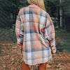 Women's Notch Lapel Check Print Long Sleeve Shirt by FitiqueFit
