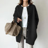 Women’s Wool-Like Oversized Coat — Solid Color, Long Sleeve Button-Up Trench by FitiqueFit
