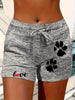 Women's Printed Elastic Waist Cropped Shorts With Pockets by FitiqueFit