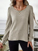 Ribbed Knit Long Sleeve T-Shirt by Simply Love