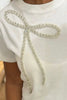 Rhinestone Bow Round Neck Short Sleeve T-Shirt by Simply Love