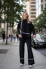 Women’s Solid Color Casual Two-Piece Set – Loose Top & Bootcut Pants Suit by FitiqueFit