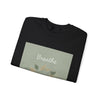 Breathe mountain leaf design Sweatshirt | nature vibes, calming minimal by Tristan’s Treehouse