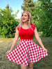Red Gingham Skater Skirt by Retrolicious