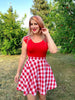 Red Gingham Skater Skirt by Retrolicious