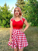 Red Gingham Skater Skirt by Retrolicious