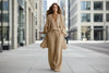Women's V-Neck Cardigan Coat, Pocket Vest & Long Pants Three-Piece Set by FitiqueFit