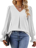 V-Neck Long Sleeve Ruffle Cuff Blouse by Wild and Free Boutique