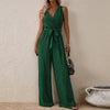 Women's Strap High-Waist Sleeveless Jumpsuit – Ice Silk Casual Wide-Leg by FitiqueFit