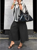 Women's Wide-Leg Cargo-Style Pants with Zipper & Button Detail by FitiqueFit