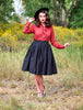 Helen Retro Blouse in Cognac - 3X only by Retrolicious
