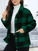 Beautiful Red Women Drop Shoulder Fuzzy Button-Up Jacket Soft And Comfortable Casual Fit Jacket by Stevvex