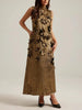 🌸 Three-Dimensional Floral Sleeveless A-Line Dress by FitiqueFit