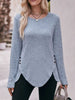 Ribbed Knit Long Sleeve T-Shirt by Simply Love