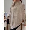 Women's Asymmetry Hem Turtleneck Sweater by FitiqueFit