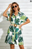 Women’s Belted Short Sleeve Midi Dress by FitiqueFit