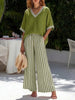 Women's Striped Tunic Top & Casual Trousers Two-Piece Set by FitiqueFit